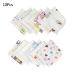 Lot de 10 lingettes rutilisables pour bb, 20x20cm, lot de 10 pices, imprim de dessin anim mignon, ...