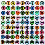 Lot de 10 yeux de poupe en verre, cabochons ronds mixtes, dme rond, dragon ¿il de chat, jouets diy, ...