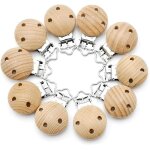 Lot de 10 pinces en bois de h�tre de haute qualit�, attache t�tine, pinces t�tine, pince en bois naturel ...