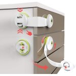 Lot de 10 verrous de s�curit� pour enfants - sans outils ni per�age n�cessaire - pour armoires de cuisine, ...