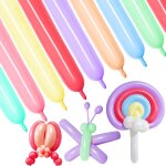 Lot de 100 ballons longs colorés pastel pour modélisation d'animaux torsadés pour décoration de mariage, ... Lot de 100 ballons longs colorés pastel pour modélisation d'animaux torsadés pour décoration de mariage, ...