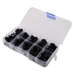 Lot de 100 boutons de couture en forme de champignon noir, pour nez de poupée de 9 a 15 mm Lot de 100 boutons de couture en forme de champignon noir, pour nez de poupée de 9 a 15 mm
