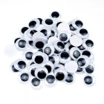 Lot de 100 yeux auto - adh�sifs wiggly wiggly 6 / 8 / 10 / 12mm, mixtes pour jouets poup�es, accessoires ...