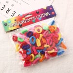 Lot de 100 pices d'elastiques a cheveux colors bonbon, petits bracelets pour filles, corde, anneau, ...
