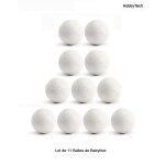 Lot de 11 balles de babyfoot en lige blanc hobbytech