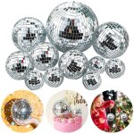 Lot de 11 boules a facettes argentes - plusieurs tailles pour plusieurs scnarios - pour sapin de nol, ...