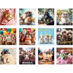 Lot de 12 cartes d'anniversaire carrées exclusives de qualité supérieure avec enveloppes. cartes doubles, ... Lot de 12 cartes d'anniversaire carrées exclusives de qualité supérieure avec enveloppes. cartes doubles, ...