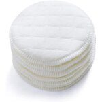 Lot de 12 coussinets d'allaitement ronds en coton doux et respirant, blancs, lavables, anti - fuites ...