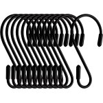 Lot de 12 crochets en s - noirs - 8 cm - en forme de s - charge maximale : 5 kg