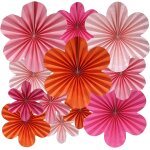 Lot de 12 eventails en papier orange - fleurs en papier rose - guirlande suspendue - décoration pour ... Lot de 12 eventails en papier orange - fleurs en papier rose - guirlande suspendue - décoration pour ...