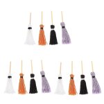 Lot de 12 mini balais a franges pour décoration de maison de poupée ¿ balais colorés en bois et coton ... Lot de 12 mini balais a franges pour décoration de maison de poupée ¿ balais colorés en bois et coton ...