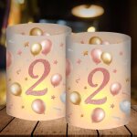Lot de 12 photophores dcoratifs de table pour 2e anniversaire fille - dcoration d'anniversaire de 2 ...