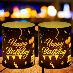 Lot de 12 photophores dcoratifs de table - belle dcoration d'anniversaire - noir et dor - dcoration ...