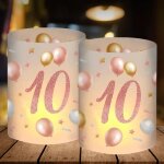 Lot de 12 photophores dcoratifs de table, dcoration 10e anniversaire fille, dcoration d'anniversaire ...