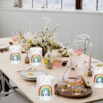 Lot de 12 photophores pour d�coration de table d'anniversaire pour fille - d�coration arc - en - ciel ...