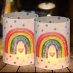 Lot de 12 photophores pour d�coration de table d'anniversaire pour fille - d�coration arc - en - ciel ...