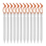 Lot de 12 piquets de clous de tente en alliage d'aluminium avec corde de camping lger en plein air, ...