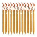 Lot de 12 piquets de clous de tente en alliage d'aluminium avec corde de camping léger en plein air, ... Lot de 12 piquets de clous de tente en alliage d'aluminium avec corde de camping léger en plein air, ...