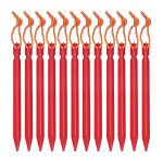 Lot de 12 piquets de clous de tente en alliage d'aluminium avec corde de camping l�ger en plein air, ...