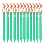 Lot de 12 piquets de clous de tente en alliage d'aluminium avec corde de camping l�ger en plein air, ...