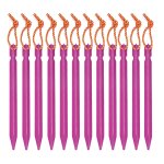 Lot de 12 piquets de clous de tente en alliage d'aluminium avec corde pour camping l�ger en plein air, ...