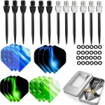 Lot de 12 pointes de flchettes en acier inoxydable - noir, argent, or - 2ba - pointe en mtal - pointe ...