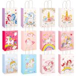 Lot de 12 sacs en papier pour enfants - motif licorne - pour emballer des cadeaux, des cadeaux d'anniversaire, ...