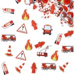 Lot de 120 confettis dcoratifs de pompiers, dcoration de table pour anniversaire d'enfant, pompiers ...