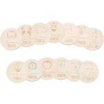 Lot de 13 cartes d'annonce de naissance en bois, rondes, mensuelles, avec photos, pour faire - part de ... Lot de 13 cartes d'annonce de naissance en bois, rondes, mensuelles, avec photos, pour faire - part de ...