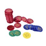 Lot de 160 jetons de poker en plastique avec 4 chiffres dors, impression, pour jeu, pices en plastique ...
