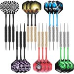 Lot de 18 flchettes professionnelles en acier avec pointe en mtal, avec tige et ailettes, pour dbutants ...