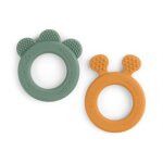 Lot de 2 anneaux de dentition deer friends moutarde / vert - done by deer