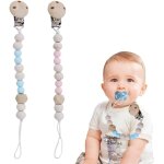 Lot de 2 attache tetine en bois, attache sucette bb, attache ttine, attaches ttine, porte tetine ...