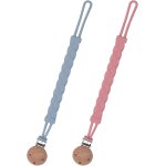 Lot de 2 attache - tétines en silicone - attache - tétine flexible avec clip de sécurité et anneau de ... Lot de 2 attache - tétines en silicone - attache - tétine flexible avec clip de sécurité et anneau de ...