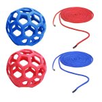 Lot de 2 balles de de foin pour cheval, boule de foin de chvre, jouet d'alimentation suspendu pour mangeoire ...