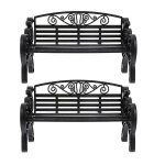 Lot de 2 bancs de jardin miniatures pour décoration de maison de poupée, accessoires de photographie ... Lot de 2 bancs de jardin miniatures pour décoration de maison de poupée, accessoires de photographie ...