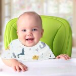 Lot de 2 bavoirs pour tout - petits - tablier en coton doux pour nourrir et baver sans d�g�ts - r�glable ...