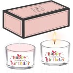 Lot de 2 bougies d'anniversaire pour femmes - en verre - idales comme cadeau d'anniversaire pour femme, ...