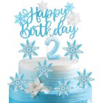 Lot de 2 bougies d'anniversaire la reine des neiges - flocon de neige - numro 2 - pour dcoration de ...