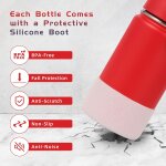 Lot de 2 bouteilles d'eau de 414 ml avec couvercle a paille et bottes en silicone, gobelets isothermes ... Lot de 2 bouteilles d'eau de 414 ml avec couvercle a paille et bottes en silicone, gobelets isothermes ...