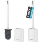Lot de 2 brosses toilettes wc avec supports, wc silicone, balai toilette wc suspendu pour salle de bain, ... Lot de 2 brosses toilettes wc avec supports, wc silicone, balai toilette wc suspendu pour salle de bain, ...