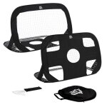 Lot de 2 buts de foot pop - up 120 x 80 cm speedy goal - noir