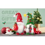 Lot de 2 dcorations en peluche de gnome de nol