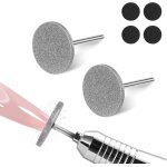 Lot de 2 disques abrasifs pour manucure avec 4 ponceuses a pieds de 20 mm - papier abrasif electrique ...