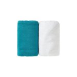 Lot de 2 draps housse bleu tropical / blanc 60 x 120 cm - babycalin
