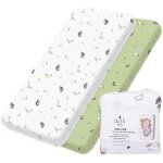 Lot de 2 draps housse en coton biologique gots 120x60, compatibles avec next2me, snuzpod et tous les ...