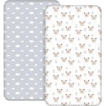 Lot de 2 draps - housses en jersey pour lit d'enfant, 100% microfibre respirante, 120 x 60 cm, certifi ...