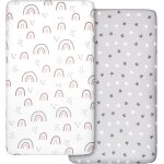 Lot 2 draps - housses en jersey lit d'enfant - 100 % microfibre respirante - 120x60cm - certifi Ökotext100 ...