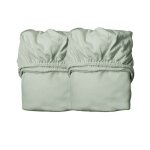 Lot de 2 draps housse lit b�b� en coton bio - vert sauge