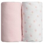 Lot de 2 draps housse rose / imprim� etoiles rose 70 x 140 cm - babycalin